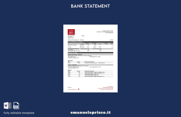 modello di estratto conto BECU Australia in stile verificato